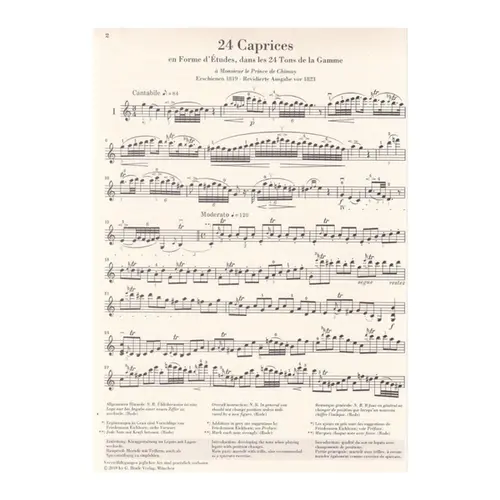 24 Caprices fur Violine solo