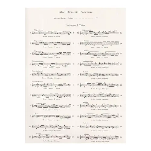 Estudos para violino de Rodolphe Kreutzer - Henle - 42 Etudes for
