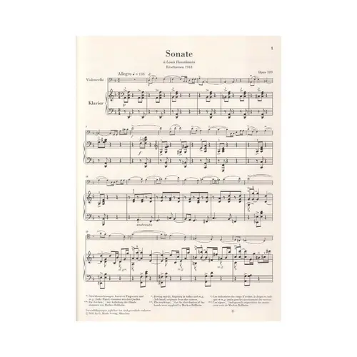 Violoncello Sonata no.1 d minor op. 109