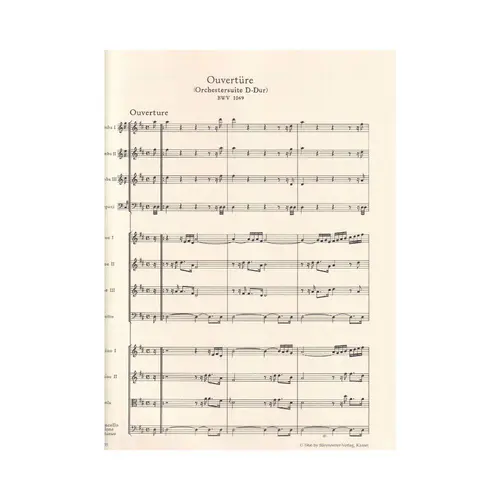 Orchestral Suite (Overture) in D major BWV 1069 - score
