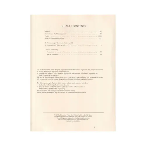 33 Variations on a Waltz for Piano op. 120 "Diabelli Variations"