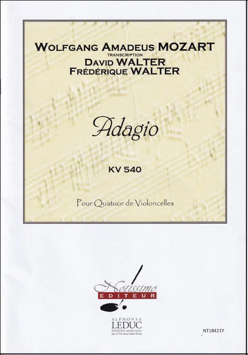 Adagio KV 540 pourt quatuor de violoncelles - score and parts