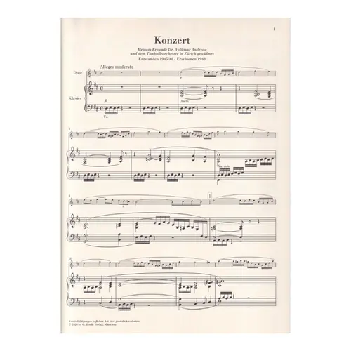 Oboe Concerto D major - piano reduction