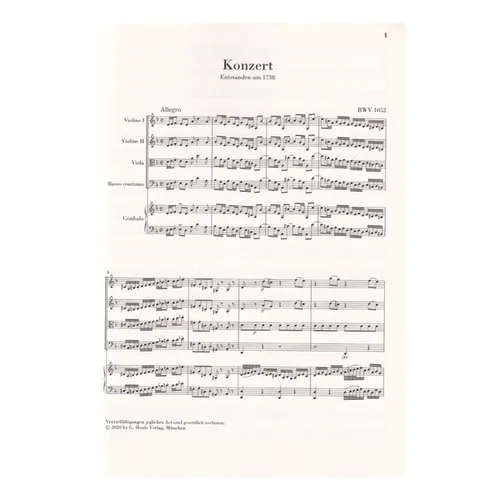 Harpsichord Concerto no. 1 d minor BWV 1052 - study edition