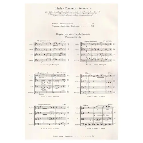 String Quartets, Volume III (Haydn Quartets) - parts