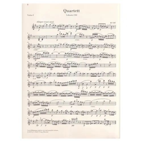 String Quartets, Volume III (Haydn Quartets) - parts