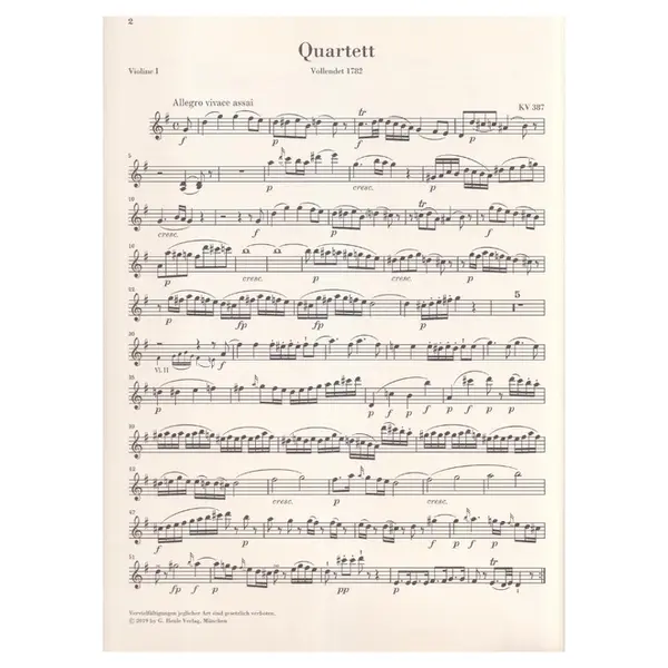 String Quartets, Volume III (Haydn Quartets) - parts