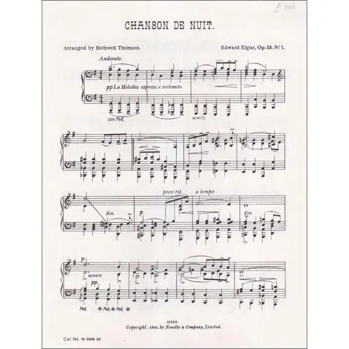 Chanson De Nuit - Op.15 N.1 - Exemplar Antigo