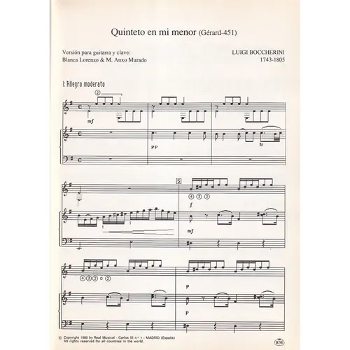 Quinteto En Mi Menor (Gerard 451)