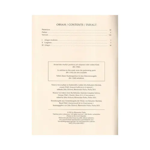 Serenade no. 1 H 217 - Study Score