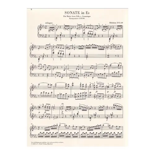 Piano Sonata E flat major Hob. XVI:49