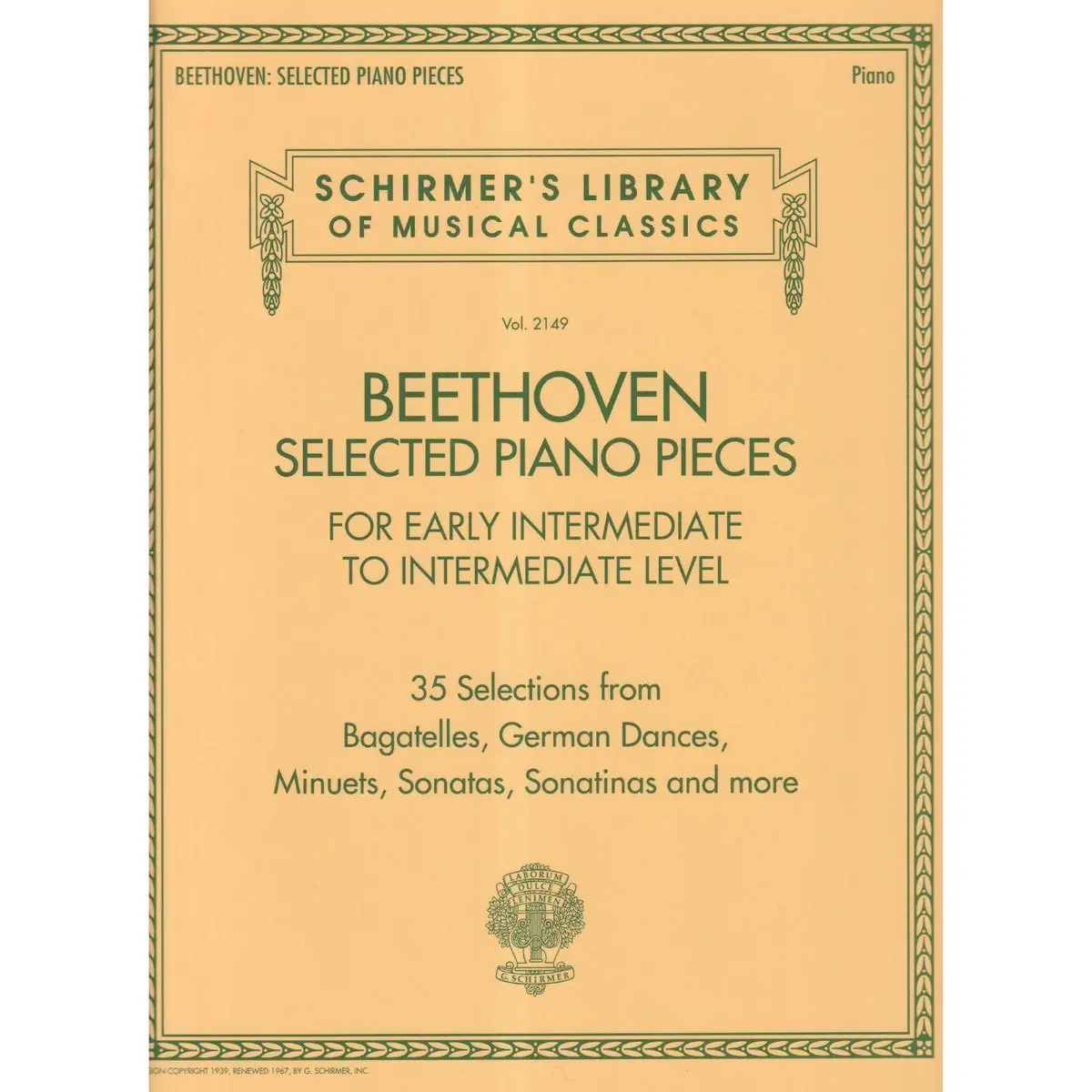 Beethoven: Selected Piano Pieces - Early Intermediate to Intermediate Level