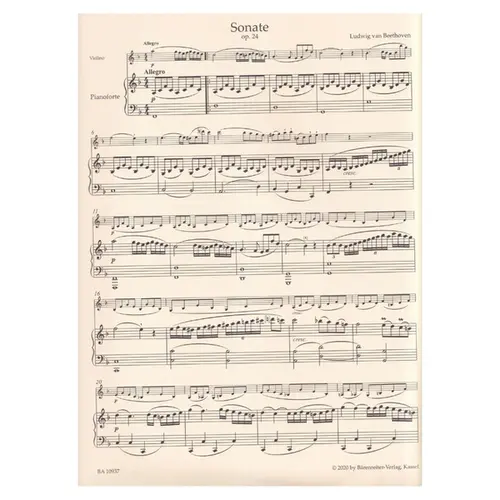 Sonata for Pianoforte and Violin in F major op. 24 "Spring Sonata"