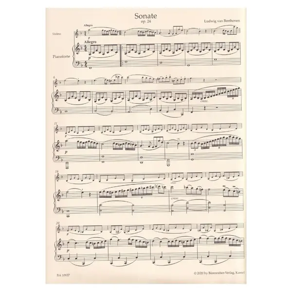 Sonata for Pianoforte and Violin in F major op. 24 "Spring Sonata"