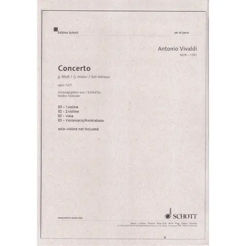 Violin Concerto G minor Op. 12 n.1 RV 317 - set of parts