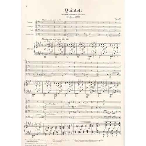 Piano Quintet in A major Op.81
