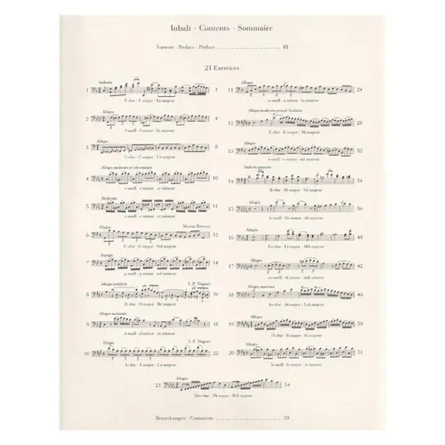 21 Etudes for Violoncello