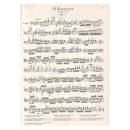 21 Etudes for Violoncello