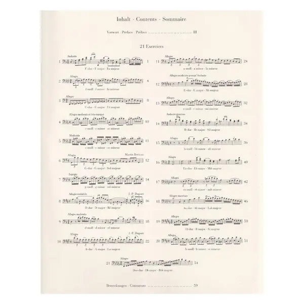 21 Etudes for Violoncello