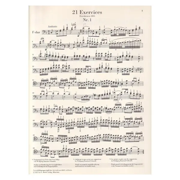 21 Etudes for Violoncello