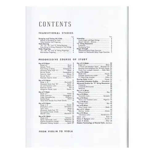 From Violin to Viola - a transitional method