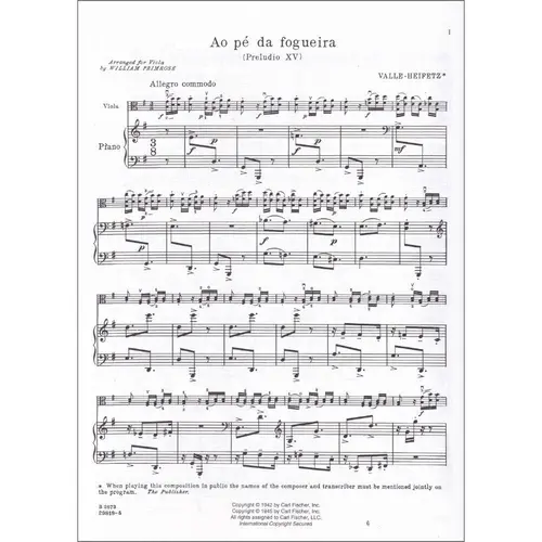 Ao Pe Da Fogueira From Preludio XV for viola and piano