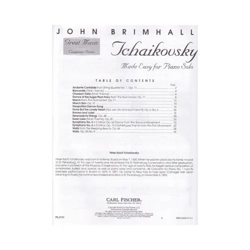 Made Easy For Piano - Tchaikovsky