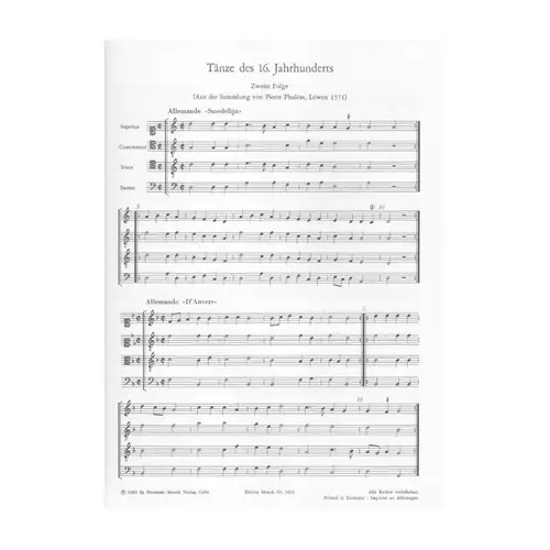 Dances from the 16th century - score