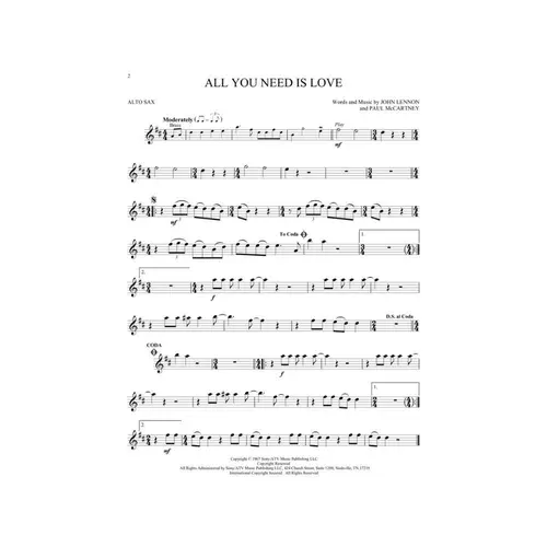 The Beatles - Instrumental Play-Along Sax Alto