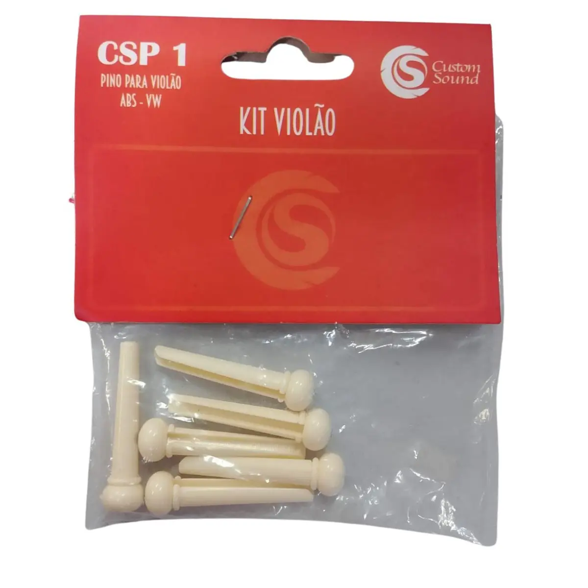 Pino para cavalete de violão aço cor creme Custom (6 unidades)