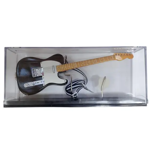 Miniatura Guitarra Tele 1:4 25cm -  28 cm em caixa acrílica