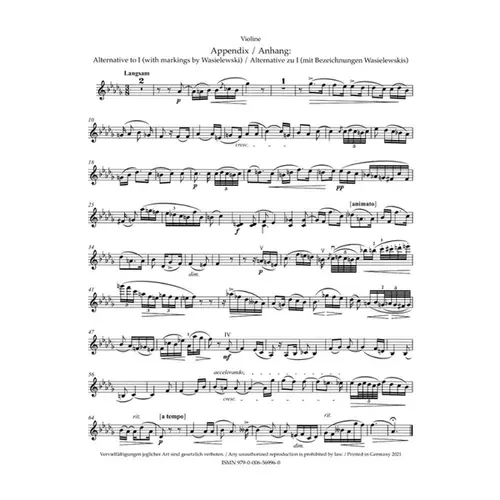 Three Romances for violin and Piano op. 22