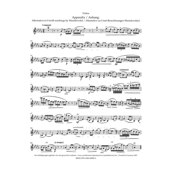 Three Romances for violin and Piano op. 22
