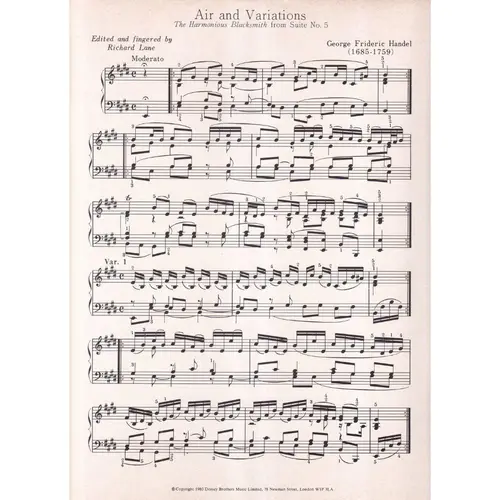 Air and Variations from The Harmonious Blacksmith