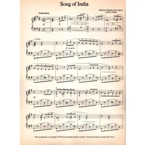 Song of India para piano