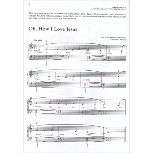 Alfred's Basic Adult Piano Course - Sacred Book 1