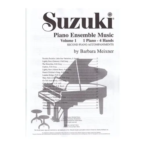 Suzuki Piano Ensemble Music Vol.1 for Piano Duet - Second piano