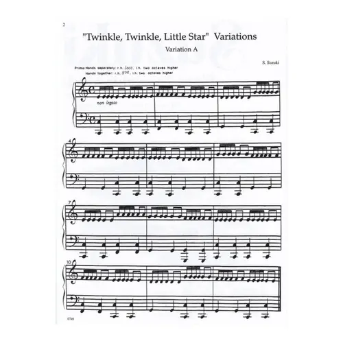 Suzuki Piano Ensemble Music Vol.1 for Piano Duet - Second piano