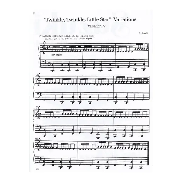 Suzuki Piano Ensemble Music Vol.1 for Piano Duet - Second piano