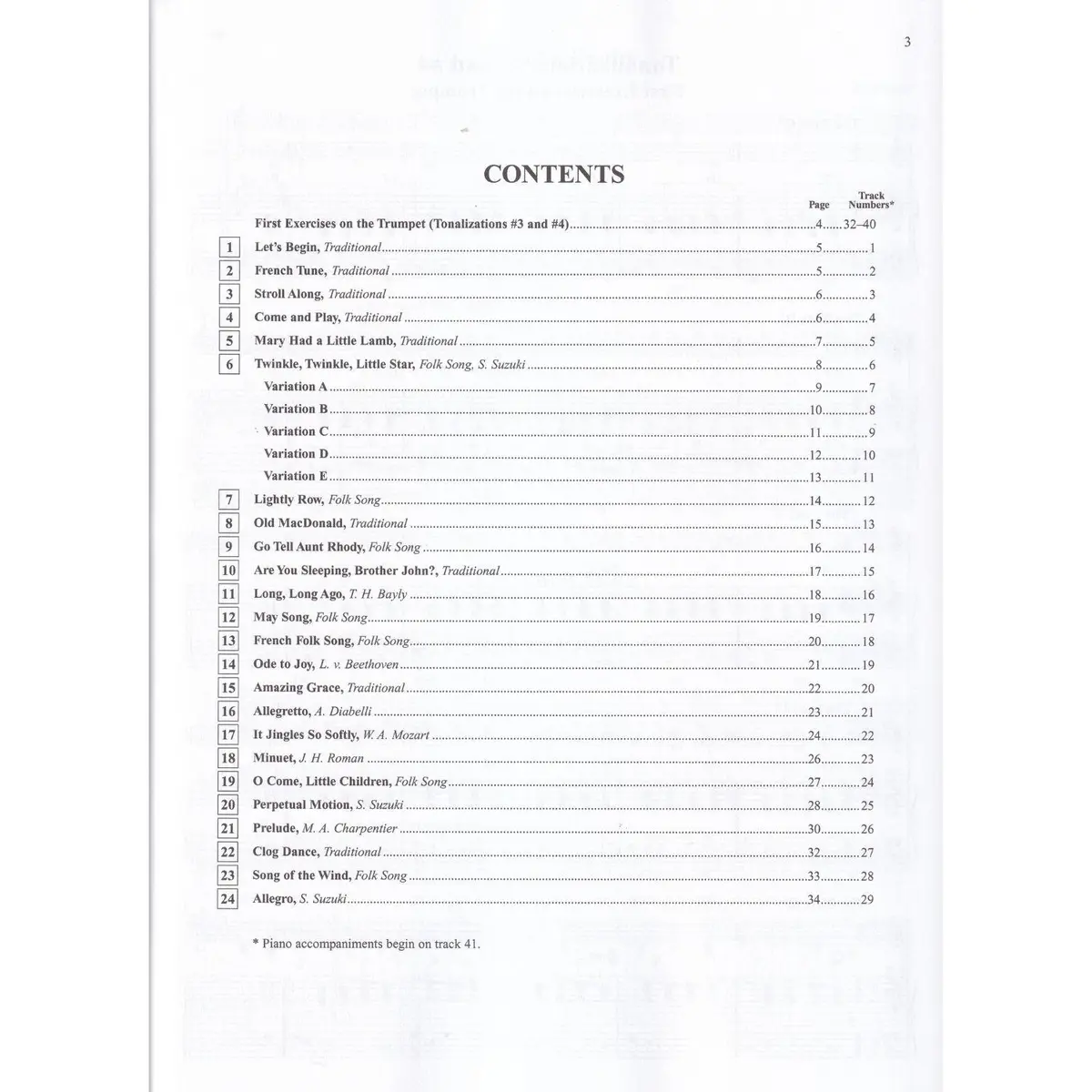 Suzuki Trumpet School Vol.1 - Accompaniment piano