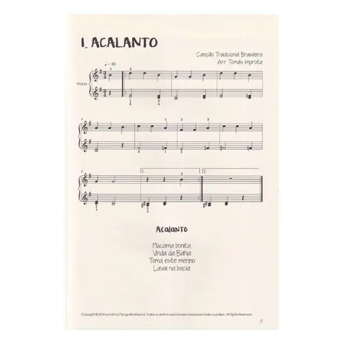 Canções do Folclore Brasileiro - Arranjos para Piano