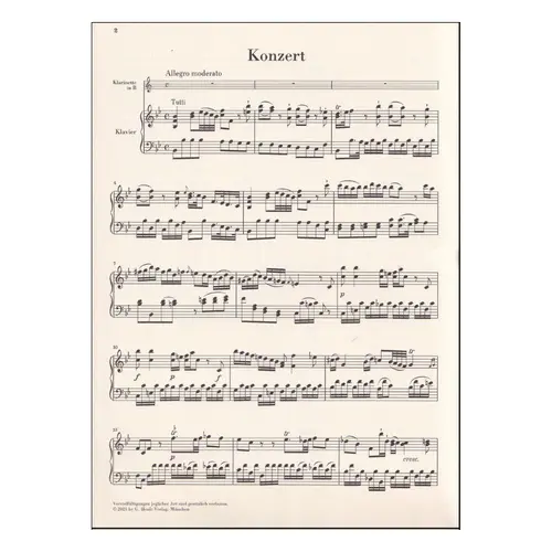 Clarinet Concerto B flat major