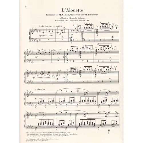 The Lark - arrangement for piano