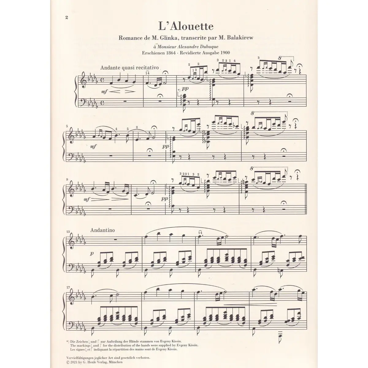 The Lark - arrangement for piano