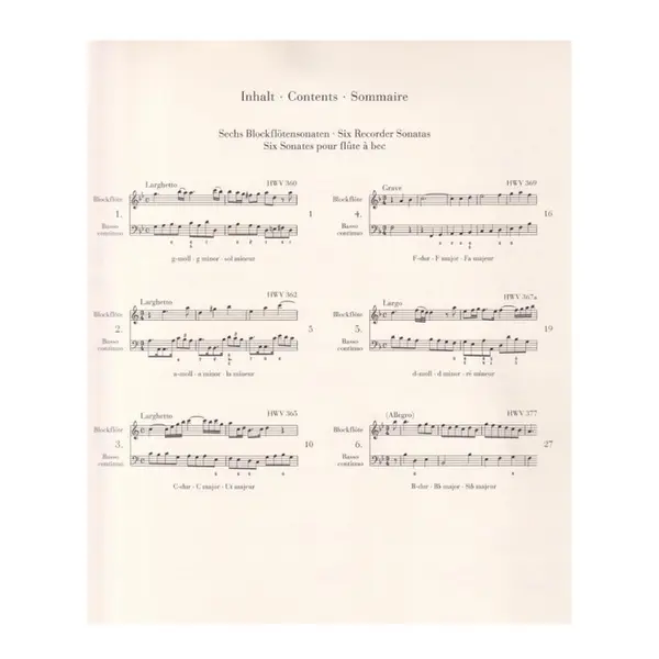 Six Recorder Sonatas