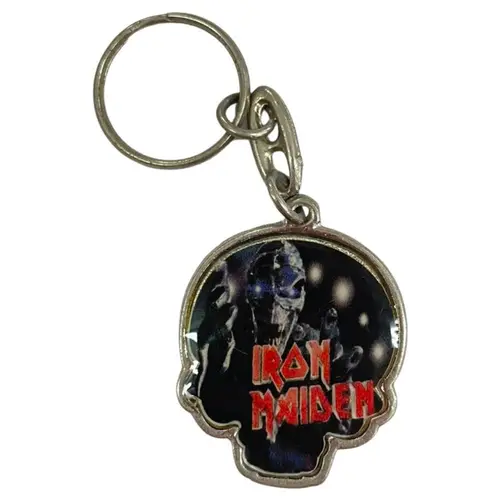 Chaveiro Caveira Iron Maiden 2 Preto com Azul
