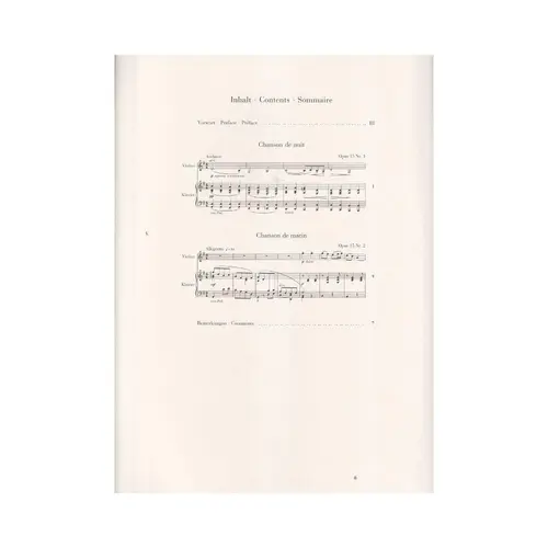 Chanson de nuit, Chanson de matin op. 15 for Violin and Piano