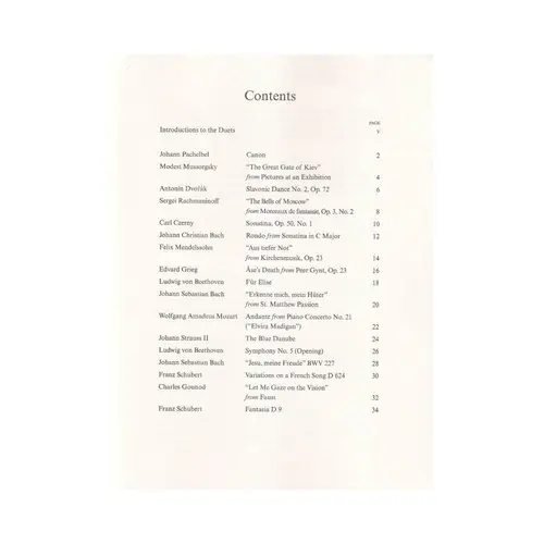 Piano Duets: Selections from the Classical Repertoire