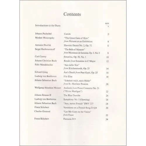 Piano Duets: Selections from the Classical Repertoire
