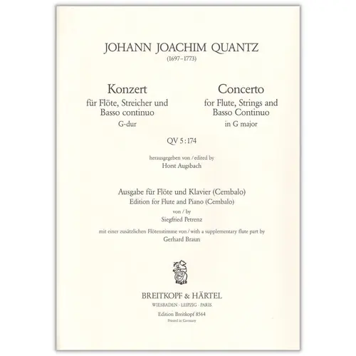 Flute Concerto in G major QV 5:174 for flute and piano